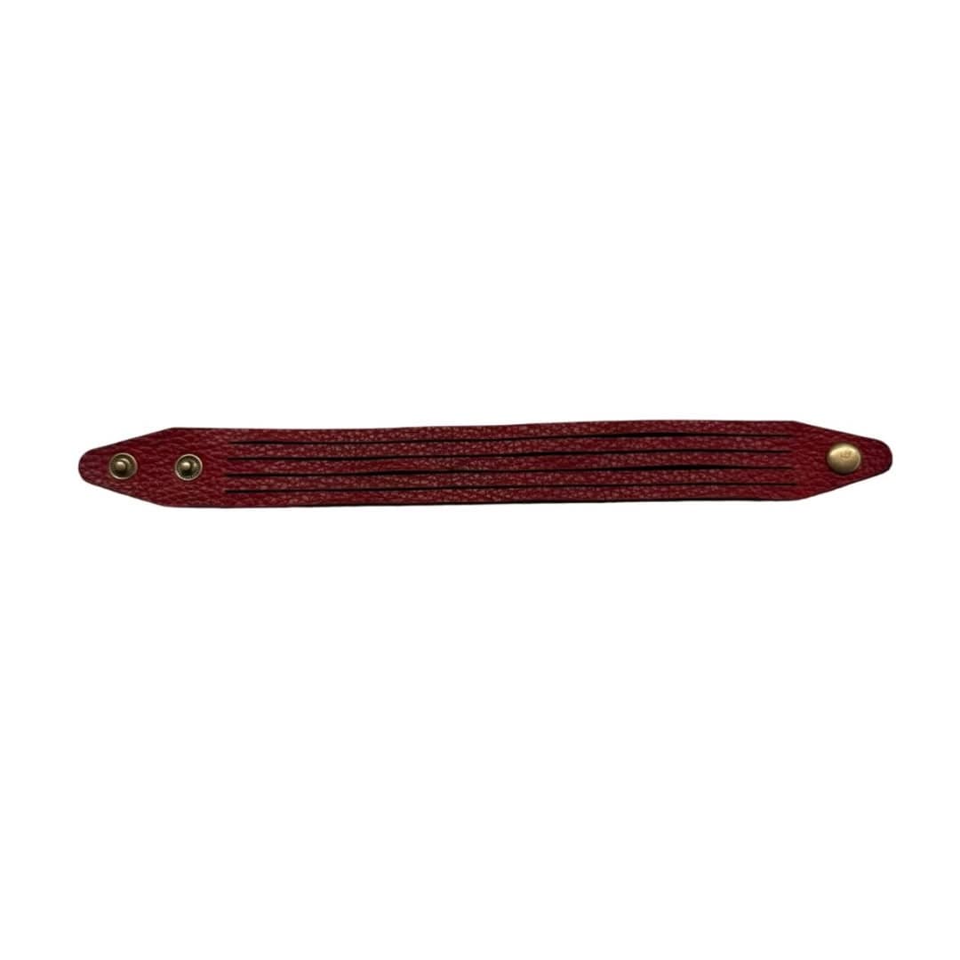 Ewcruel STRIPED LEATHER BRACELET BLOOD RED