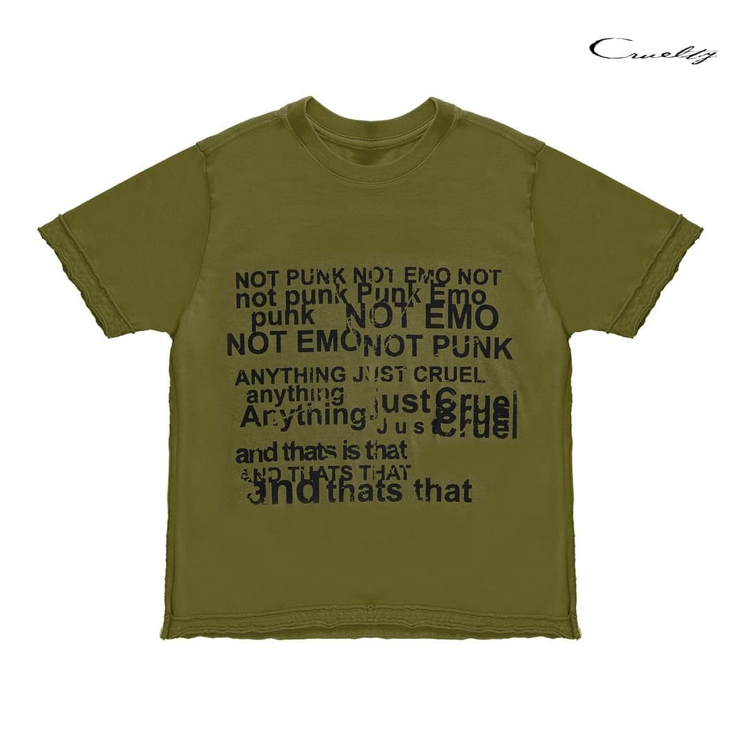 Ewcruel TEE NOT PUNK NOT EMO, Ewcruel